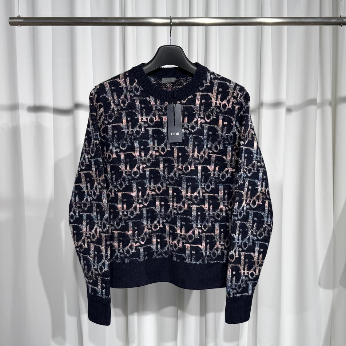 [정품] 디올 오블리크 울 자카드 니트 네이비 상품이미지1