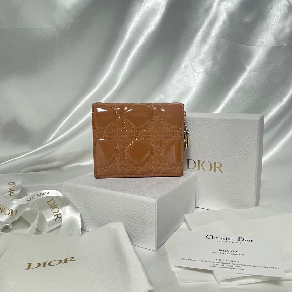 디올 레이디 까나쥬 페이던트 로즈드방 풀세트 지갑 상품이미지2