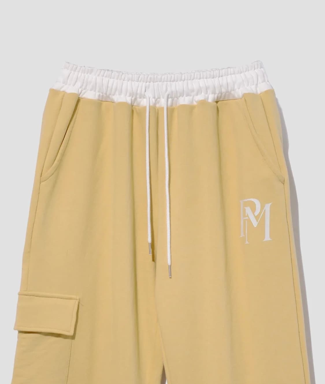 피스메이커 오피셜 카고 스웨트 팬츠 옐로우 화이트배색조거트레이닝바지스트링 상품이미지7