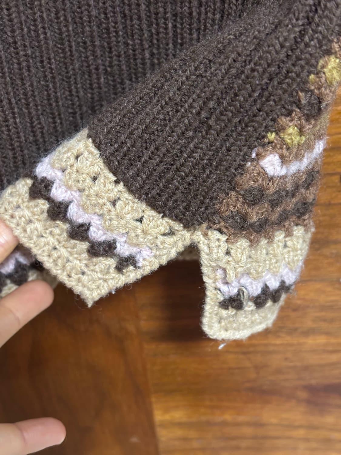 빈티지 크로쉐 모티브 뜨개 니트 상품이미지3