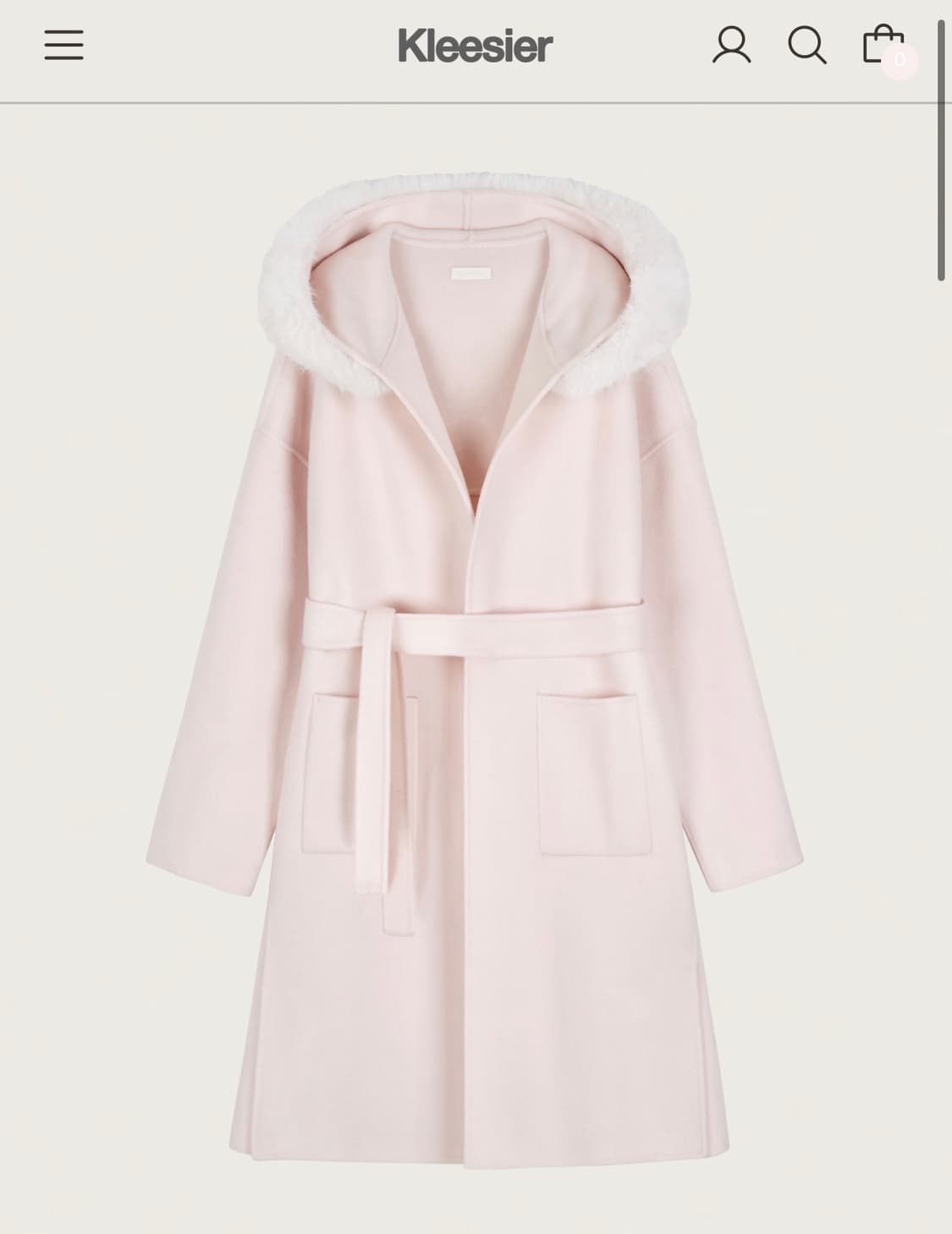 클리시어 라일락 메리노 울 코트 Lilac merino wool coat 상품이미지1