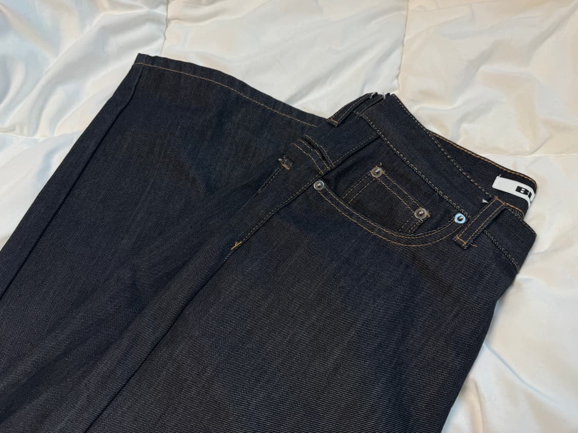 블랙업 티모로 백스트랩 와이드 데님팬츠 S 판매 상품이미지2