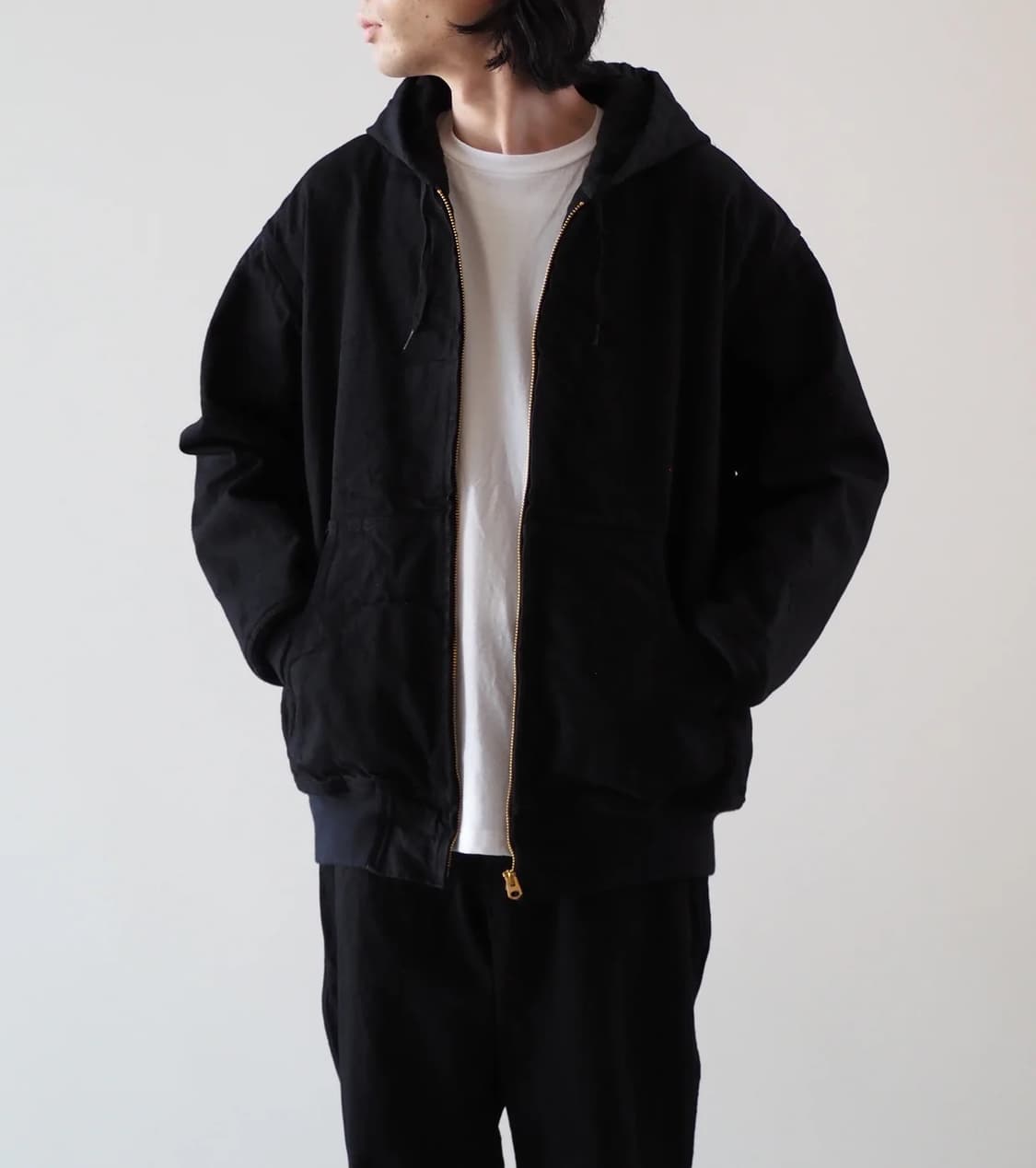 코모리 25aw 블랙 데님 집업 파카 상품이미지2