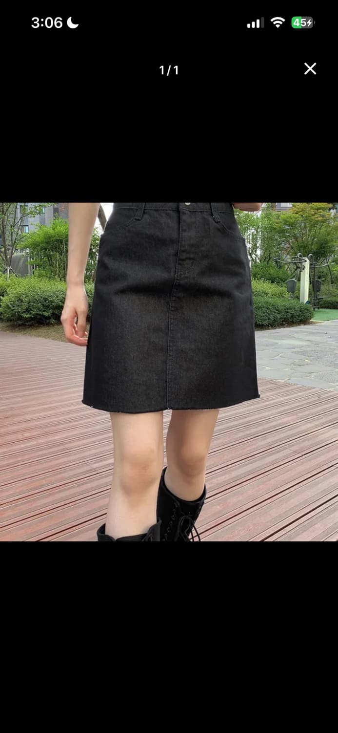 애니원모어 흑청 a라인 스커트 상품이미지1