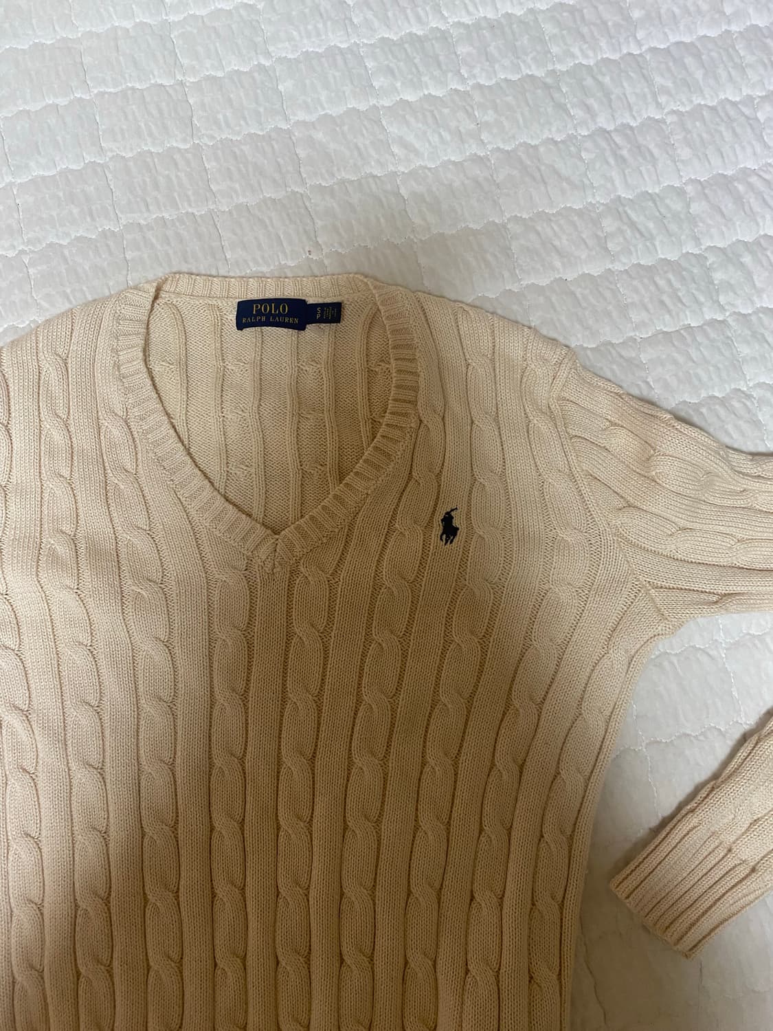 폴로 브이넥 니트(아이보리) 상품이미지2