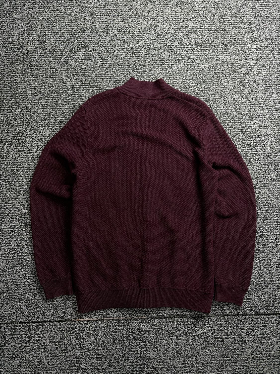 라코스테 자수로고 미니멀 니트 가디건 버건디 1469 상품이미지4