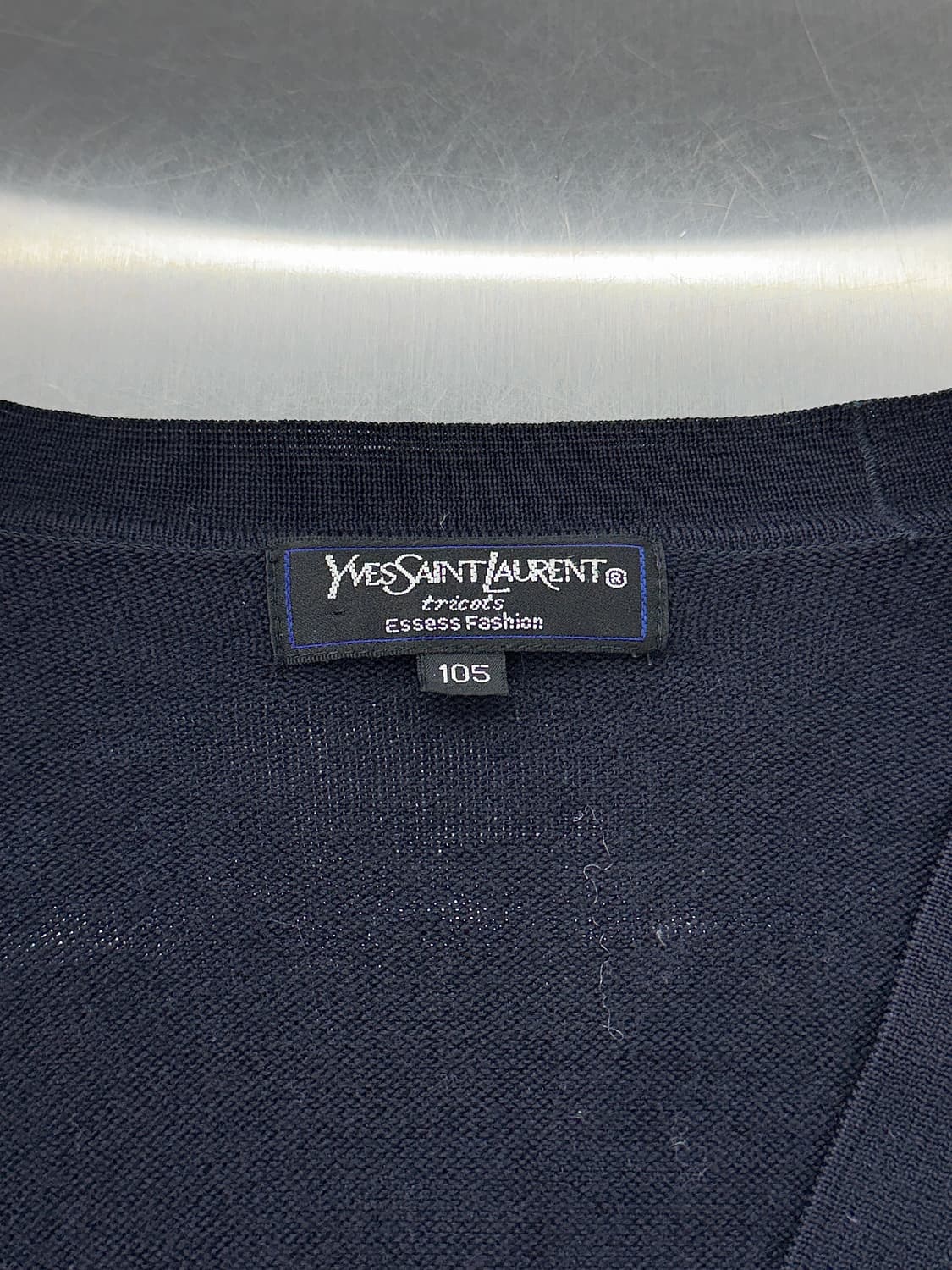 이브 생로랑 뿌르옴므 90s 벨벳 네이비 투 포켓 니팅 가디건 상품이미지7