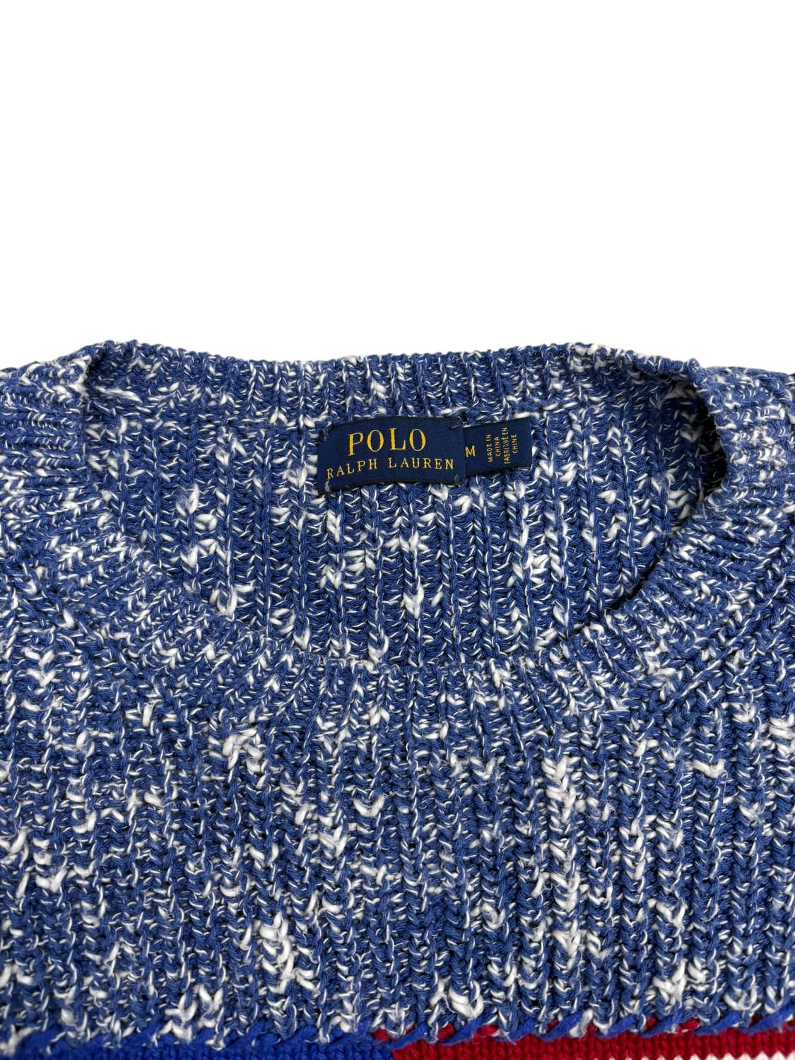 폴로 랄프로렌 성조기 코튼 니트 스웨터 블루 상품이미지5