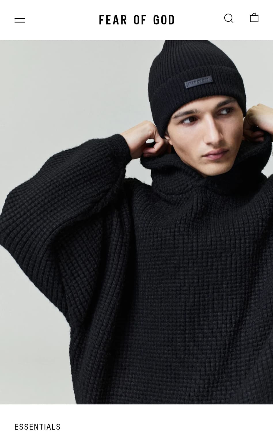 에센셜 헤비 와플 90s 후드 빈티지 블랙 - 25FW 상품이미지3