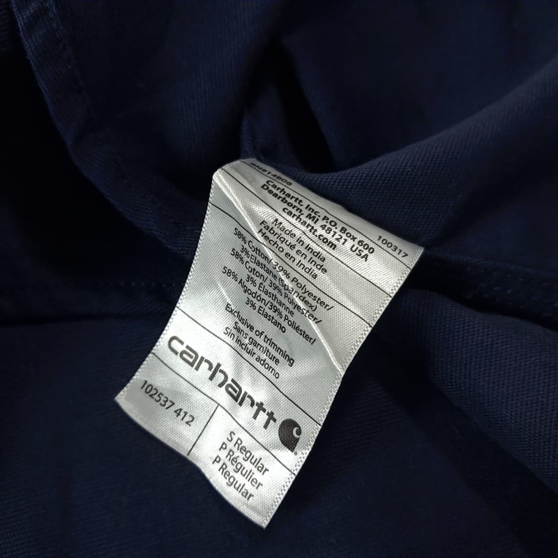 CK437 S 칼하트 엘라스틴 로얄다크네이비 반팔 셔츠 남방 상품이미지6