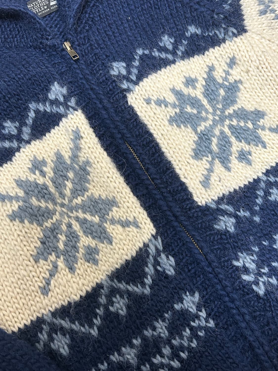 재팬 네이비 아이보리 노르딕 코위찬 헤비 집업 자켓 상품이미지4