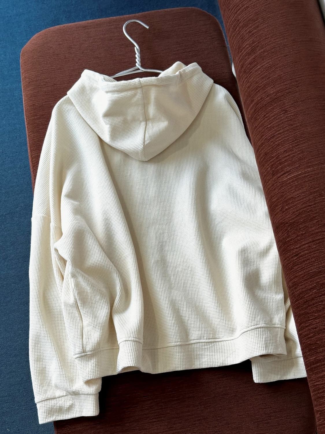 High gauge waffle knitted hood zip parka 상품이미지5