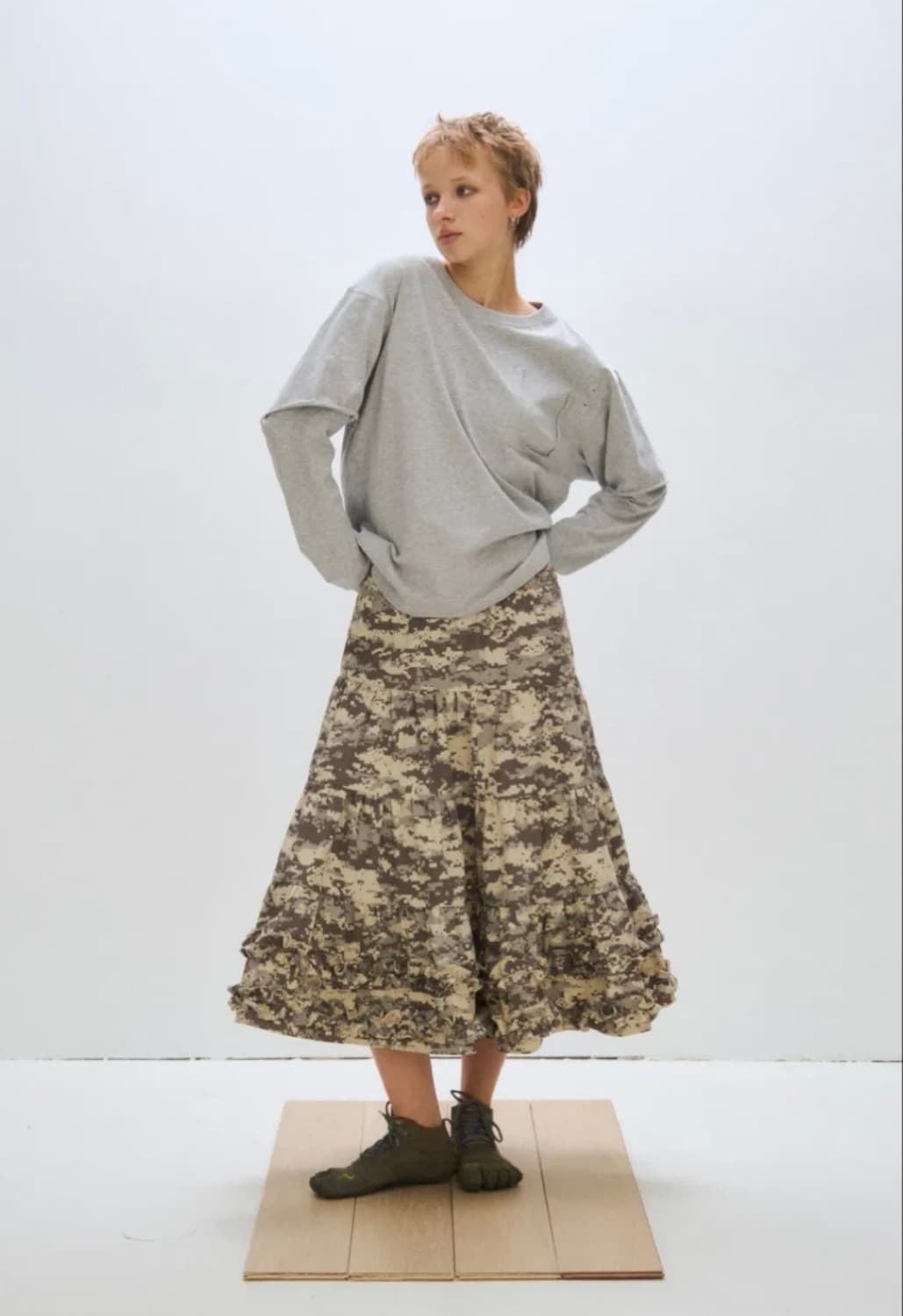 플리즈프로젝트 카모 프릴 스커트 상품이미지2