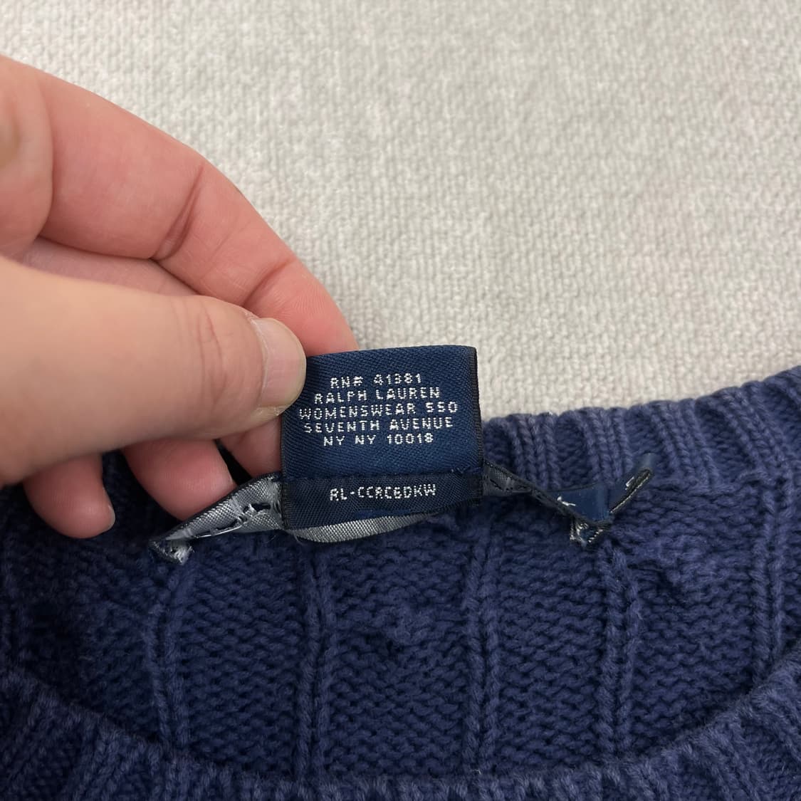 W 95 폴로랄프로렌 스포츠 꽈배기 네이비 니트 상품이미지4