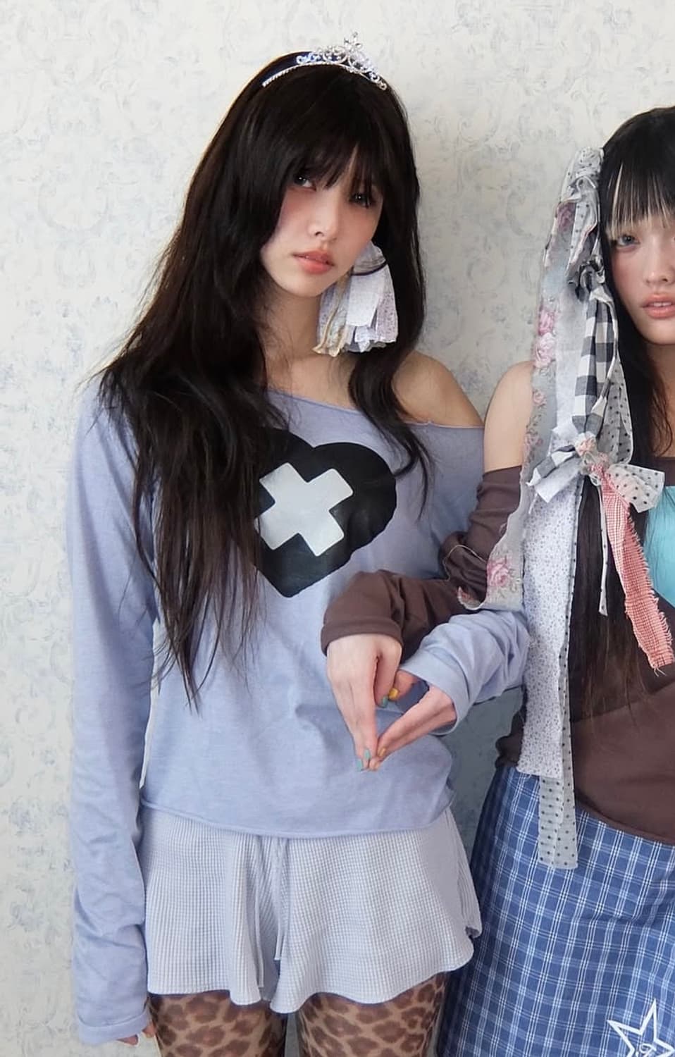 샵페어리 크로스 하트 컷오프 티셔츠 상품이미지1