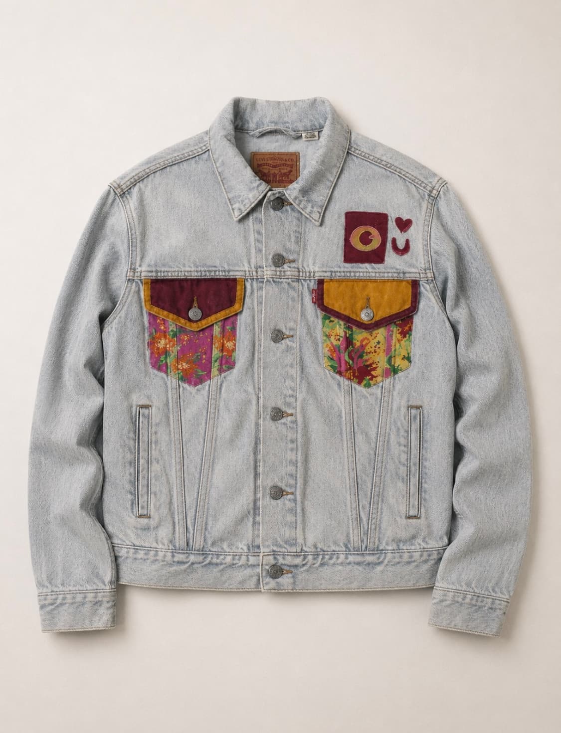 Levi’s 리바이스 플라워 아트워크 연청 데님 자켓 L017 상품이미지1