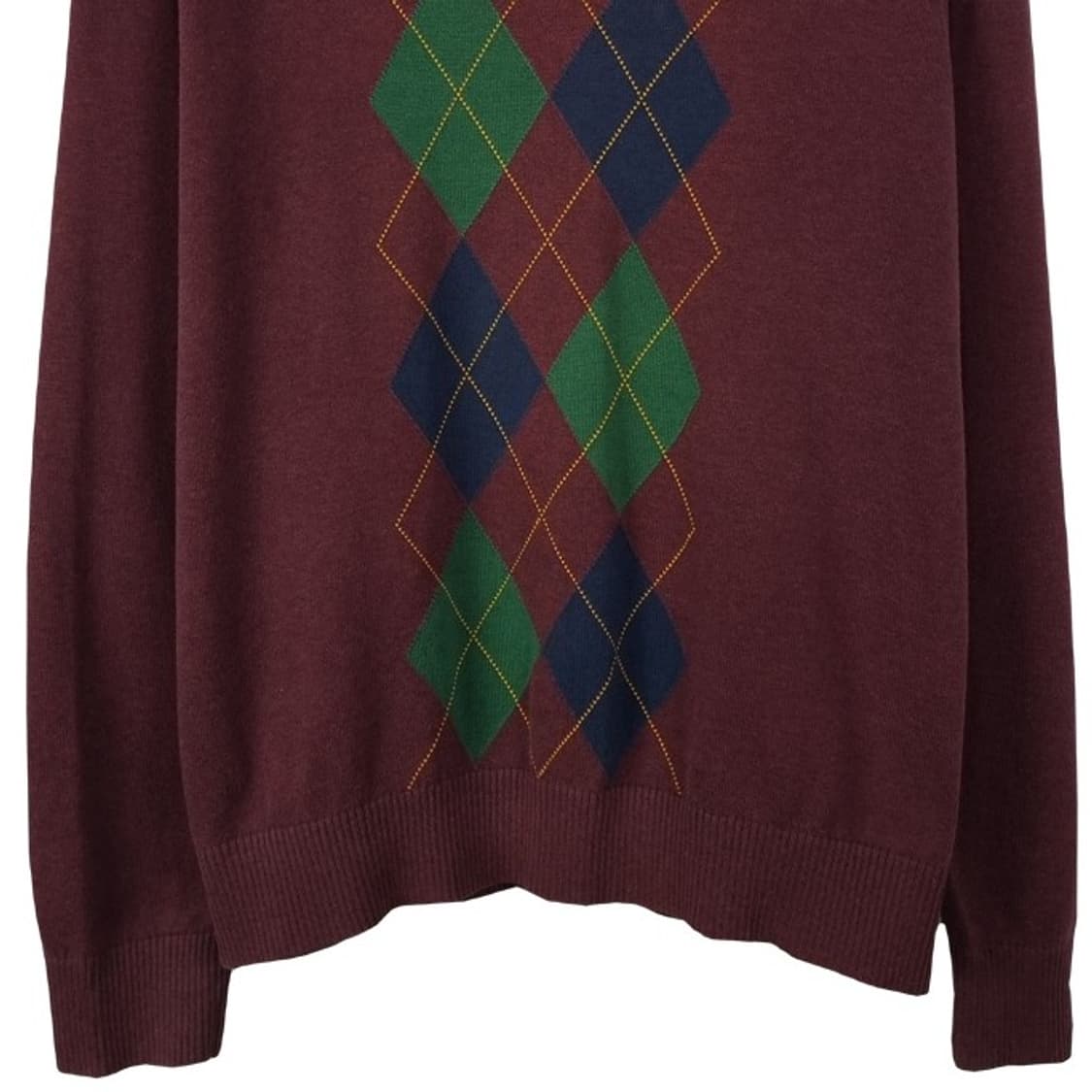 [타미힐피거] 아가일 체크 브이넥 니트 브라운 M19253 상품이미지5