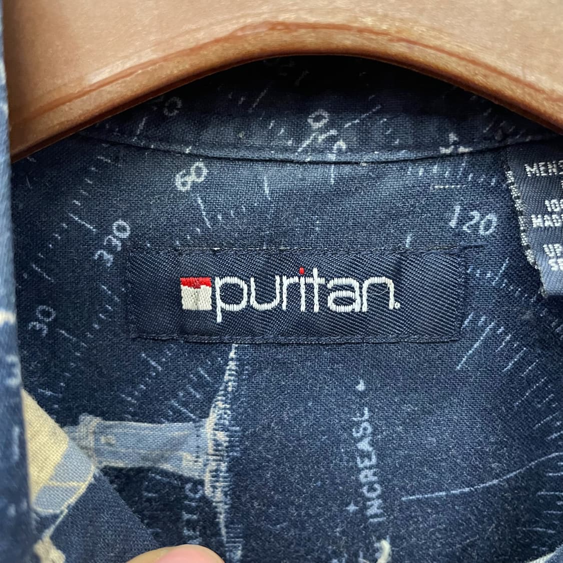 PURITAN 항해 나침반 프린팅 반팔 셔츠 상품이미지7