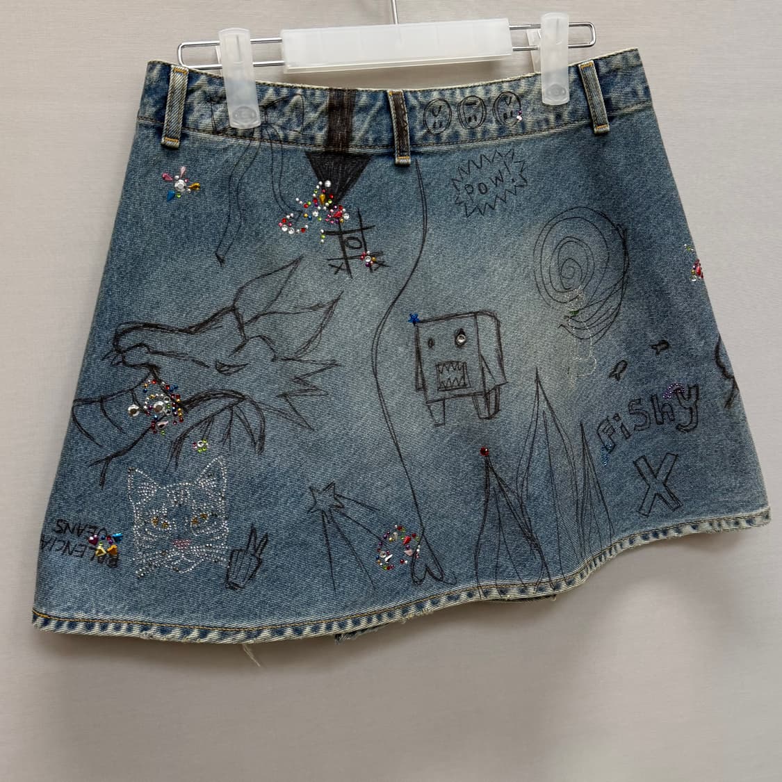 발렌시아가 그래피티 디스트로이드 크리스탈 데님 스커트 ( 28 ) 상품이미지6