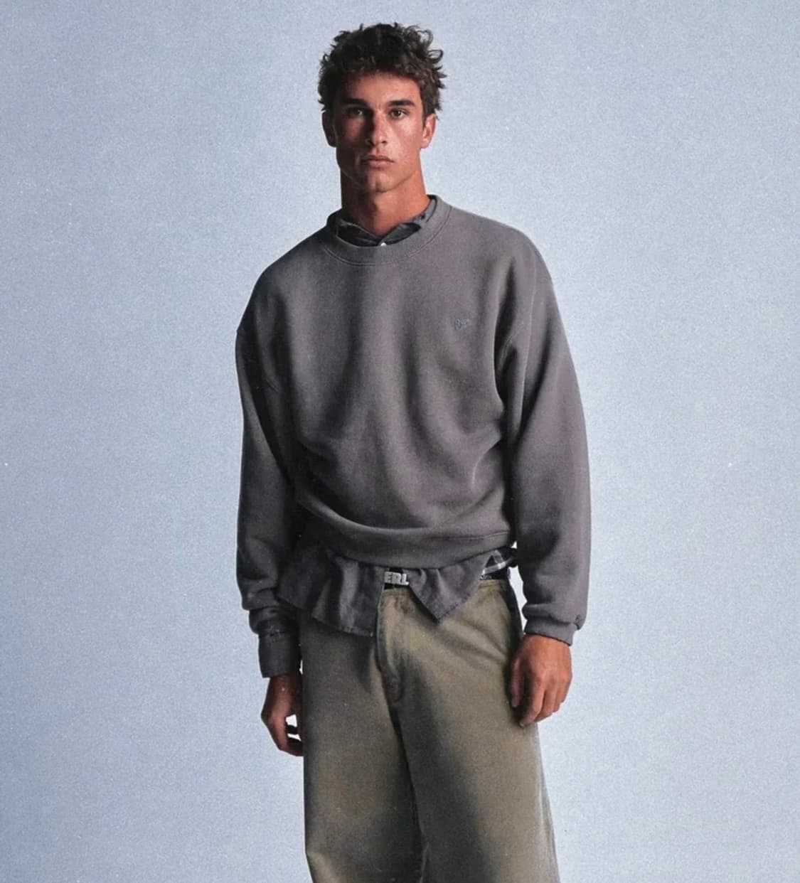 [S,M]이알엘 ERL 25fw 워싱 맨투맨/타우페 상품이미지1