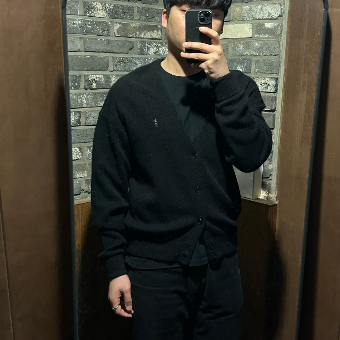 XL) YSL 입생로랑 가디건 블랙 상품이미지9