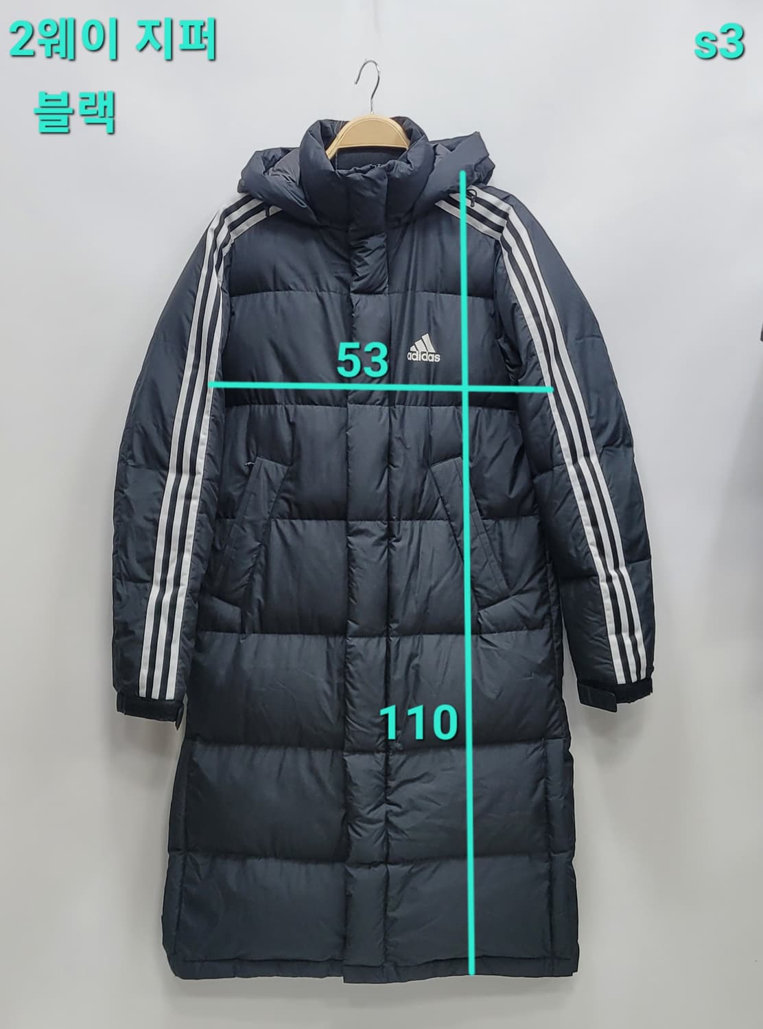 adidas 아디다스 3ST 다운 롱 파카 / 남 M (95) 블랙
 상품이미지10