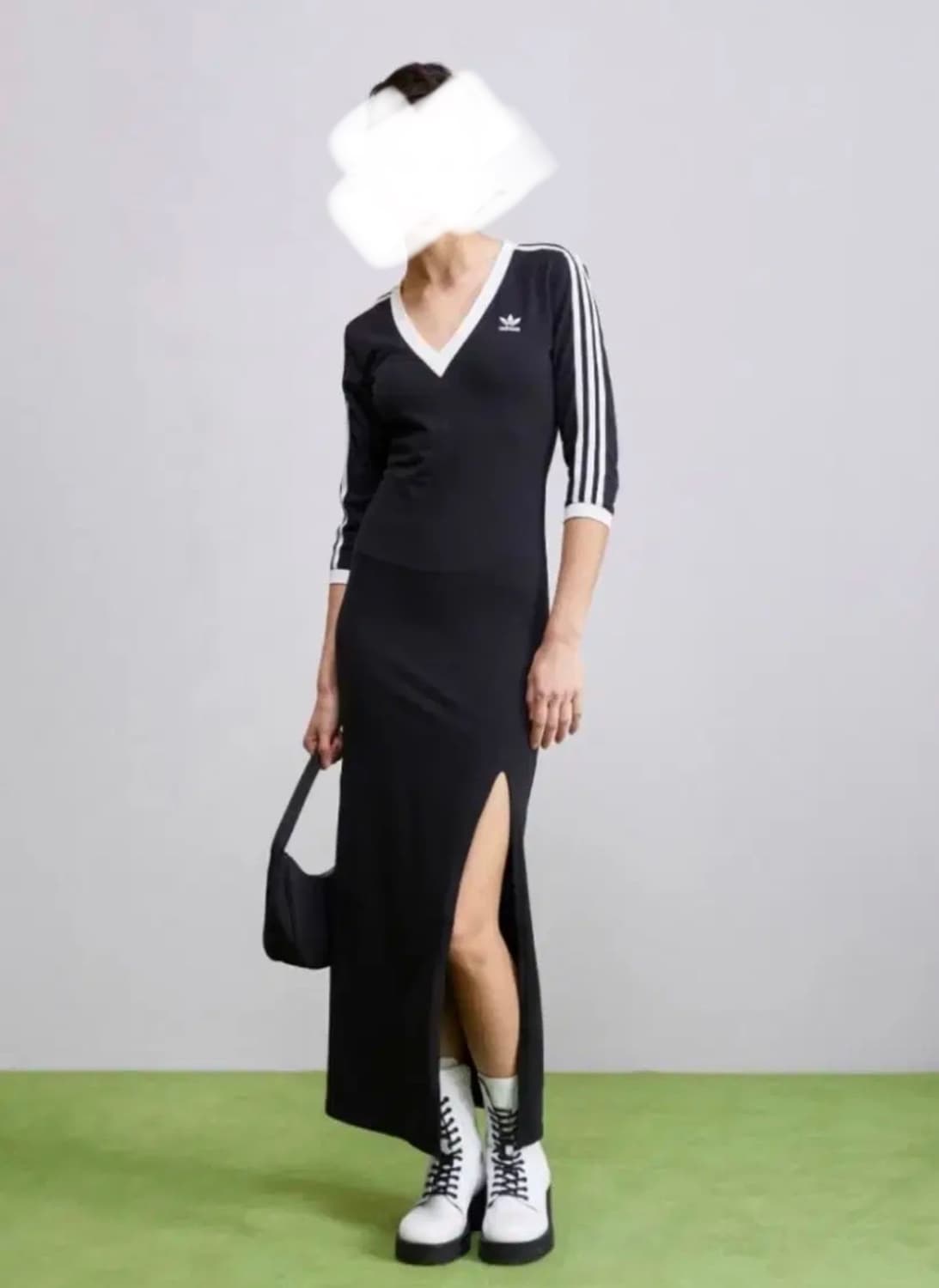 아디다스 브이넥 슬림 롱원피스 트임원피스 상품이미지1