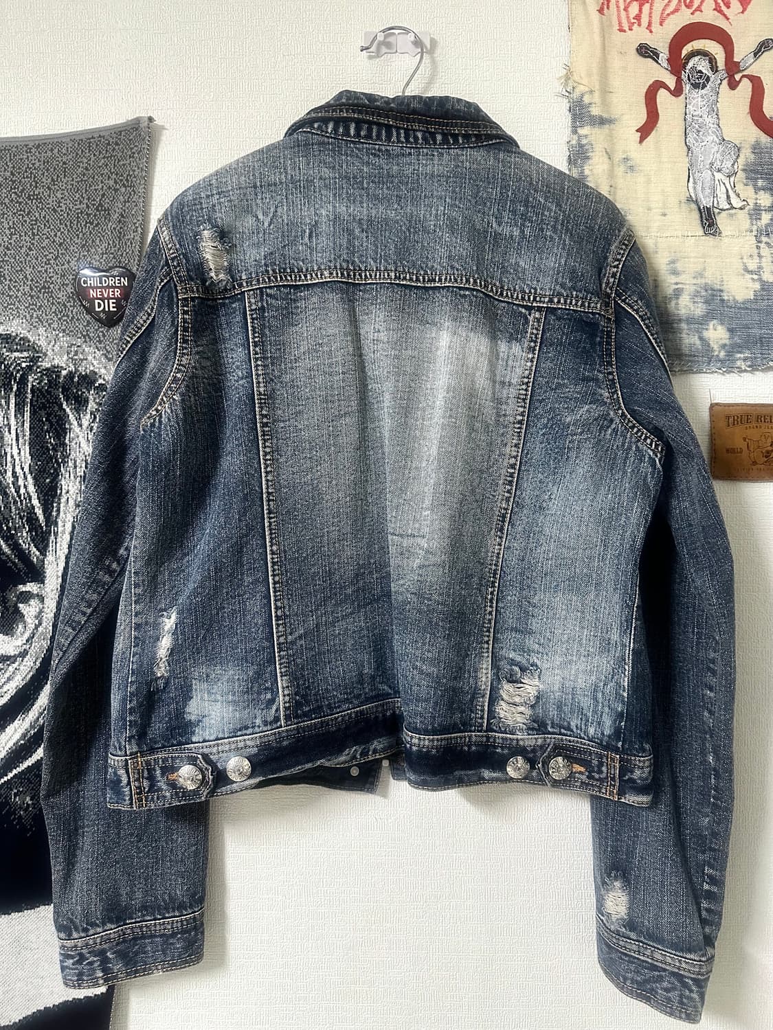 dig deep Y2K 스터드 크롭 데님자켓 상품이미지4