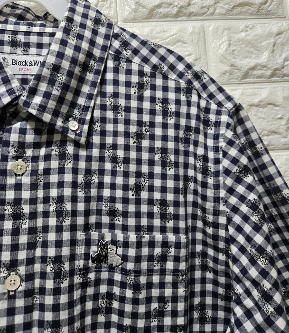 블랙앤화이트 반팔셔츠 반팔남방 100 상품이미지4