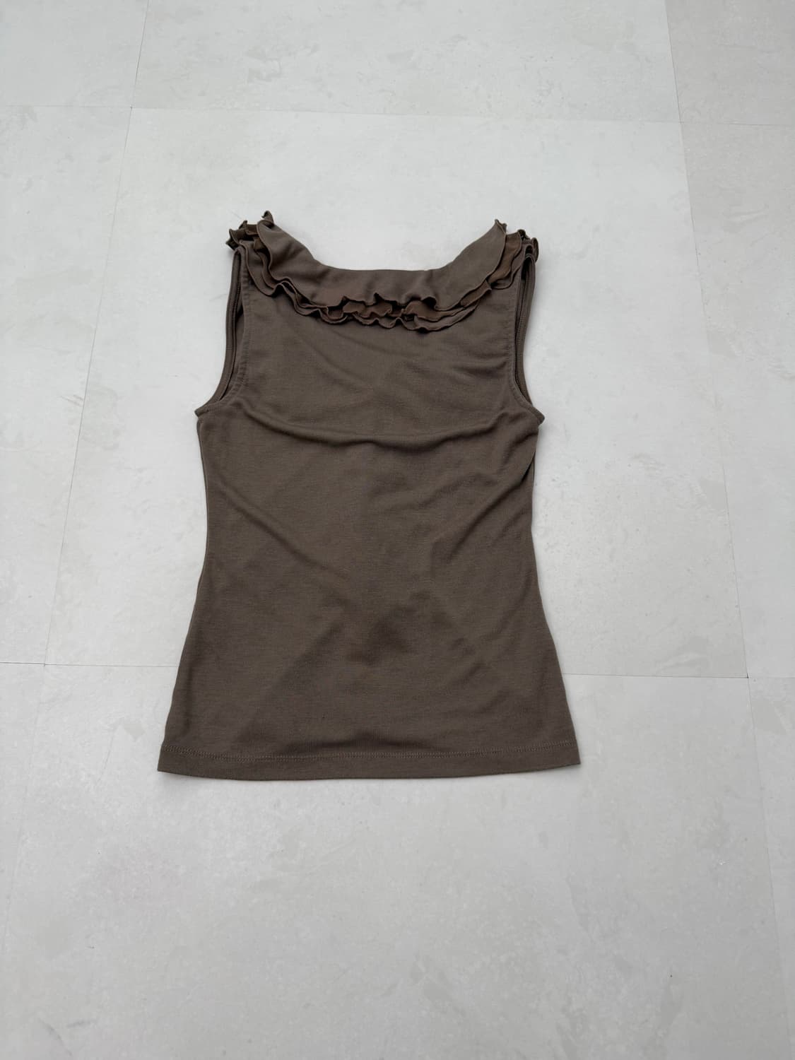 카키 프릴 슬리브리스  상품이미지5