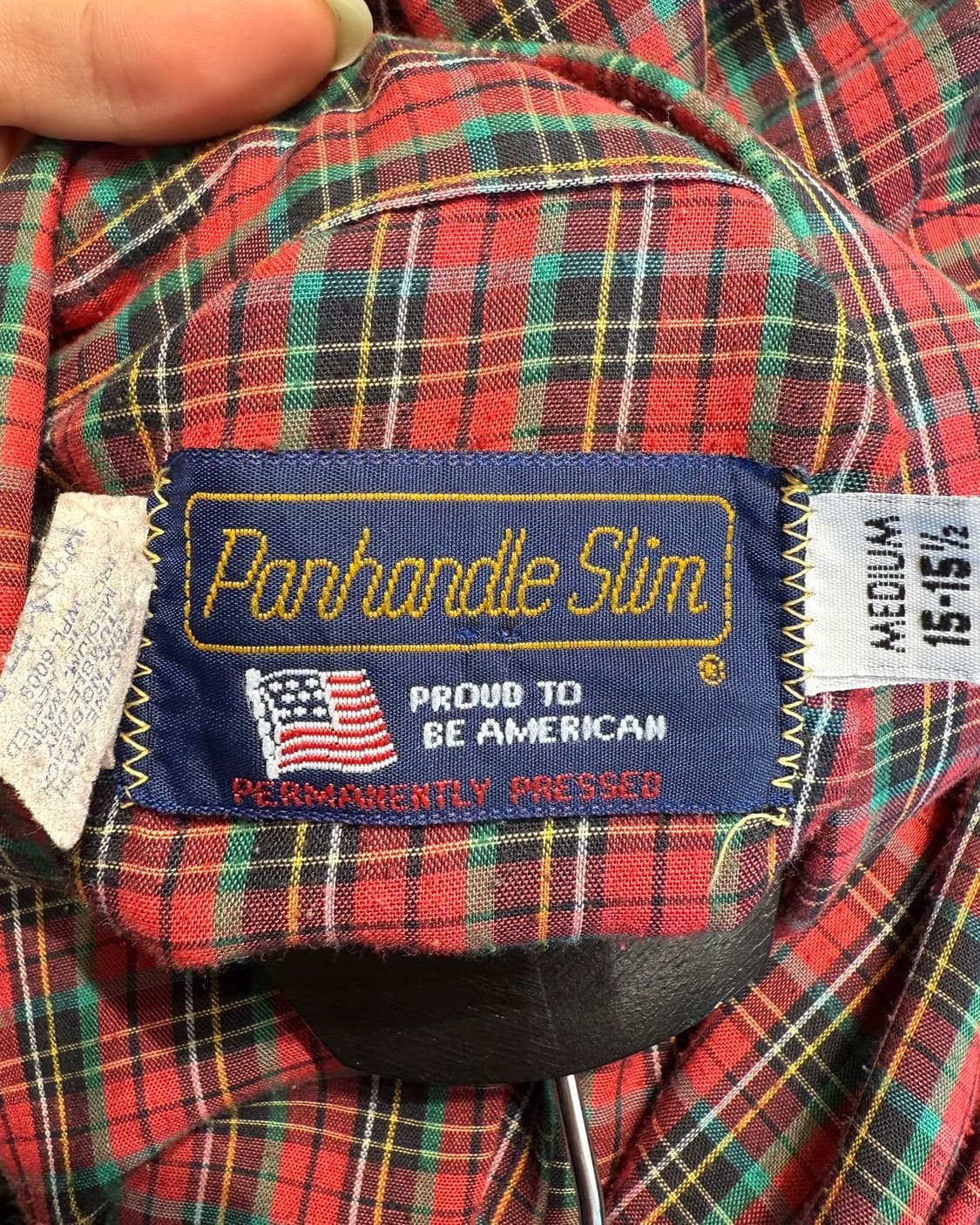 팬핸들 슬림 레드 체크 웨스턴 셔츠  상품이미지8