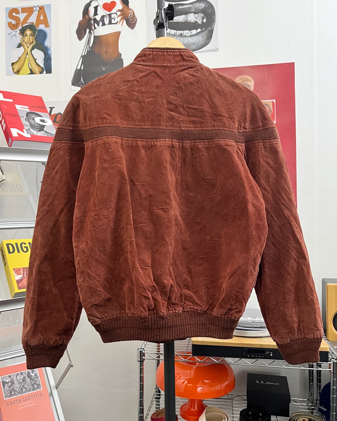 올드 빈티지 버건디 스웨이드 블루종 자켓 상품이미지7