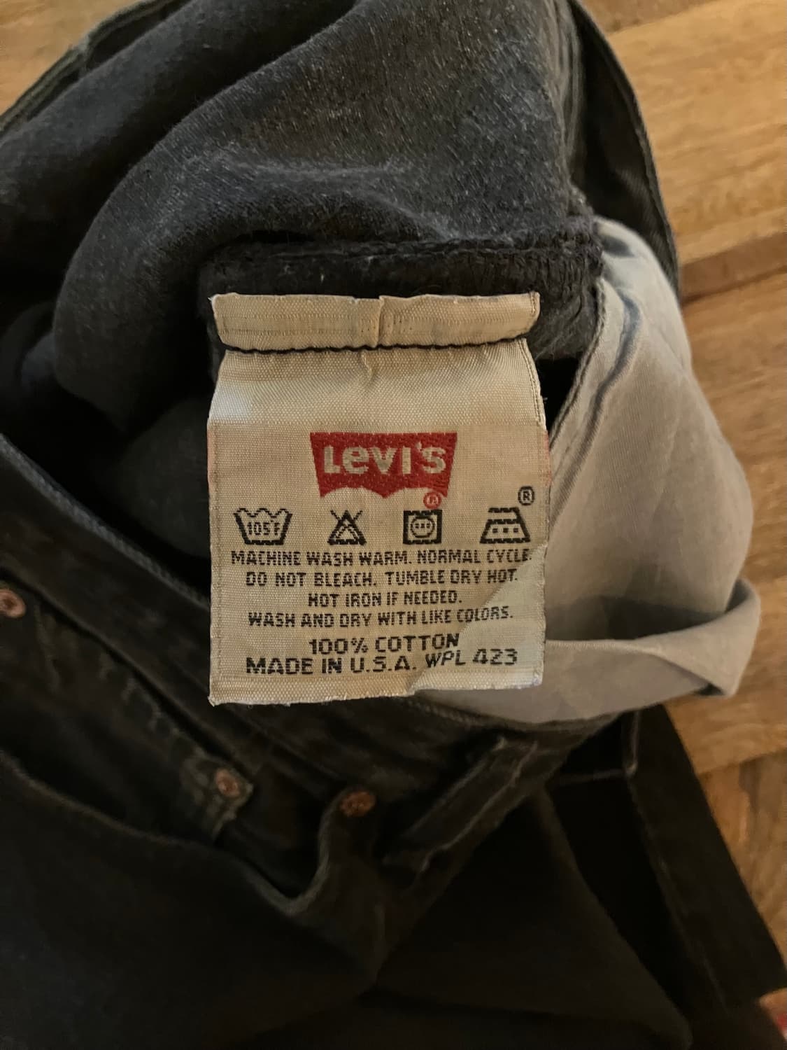 90s USA 빈티지 리바이스 501 블랙 데님 팬츠 상품이미지9