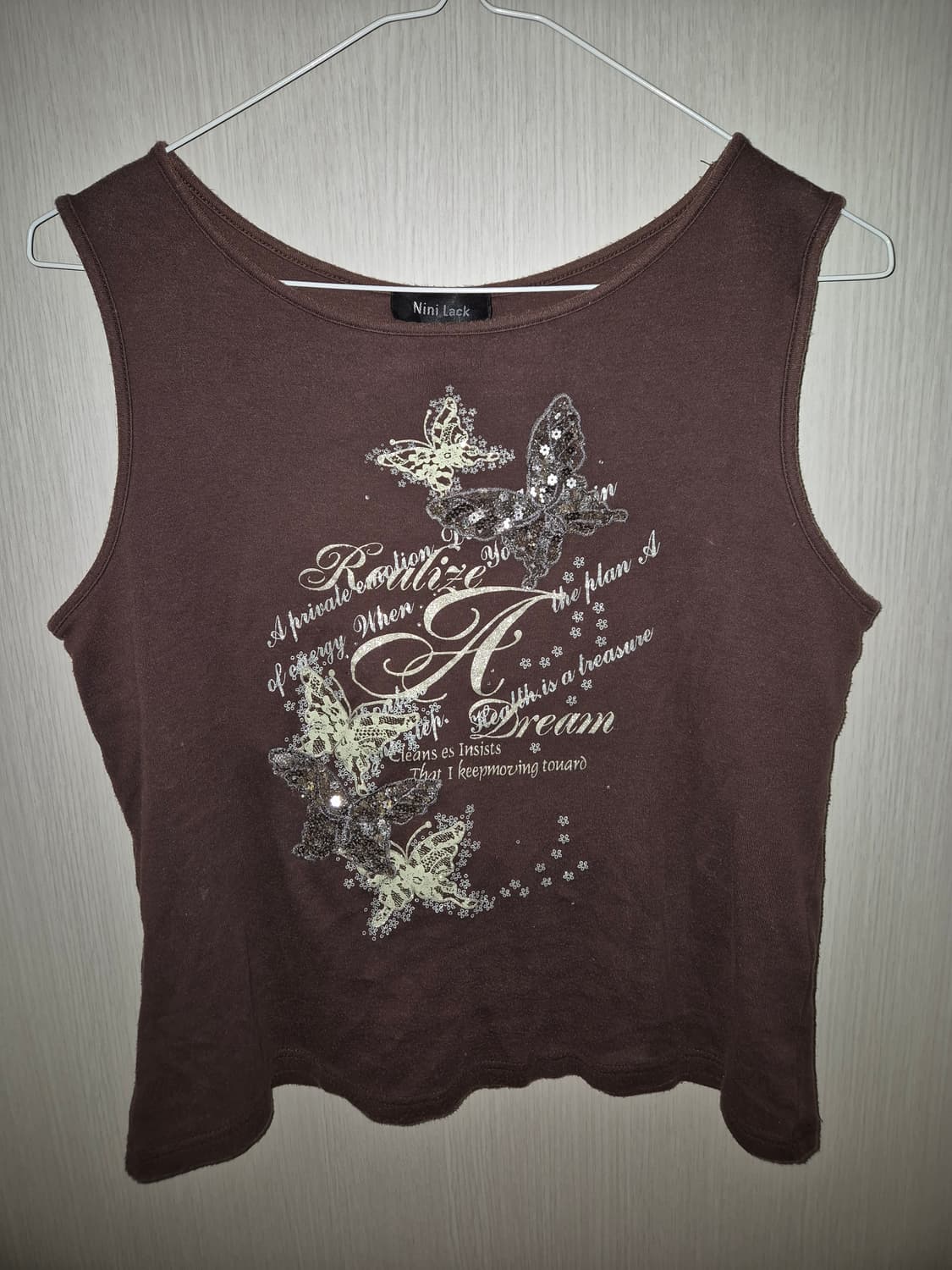 [핀터대장] 나비 스팽글 브라운 슬리브리스 상품이미지3