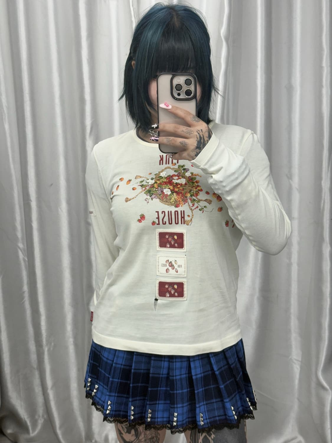 Pink house fruits printing long sleeve 상품이미지2
