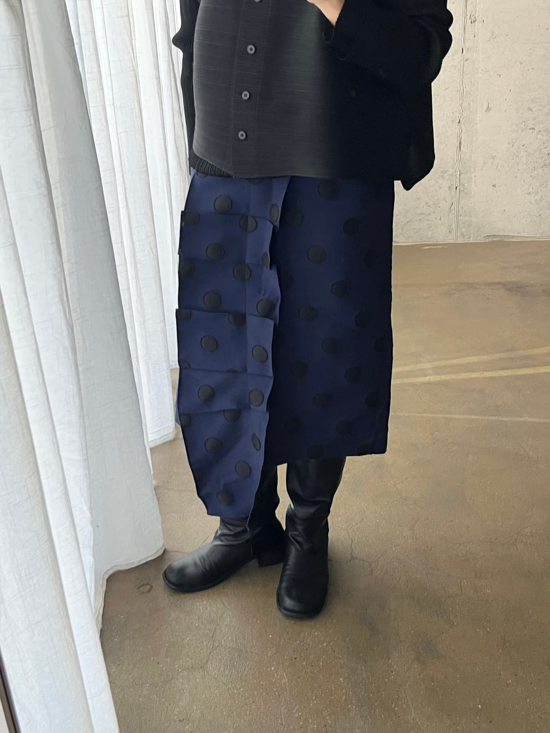 도트 러플 스커트 블루 상품이미지5