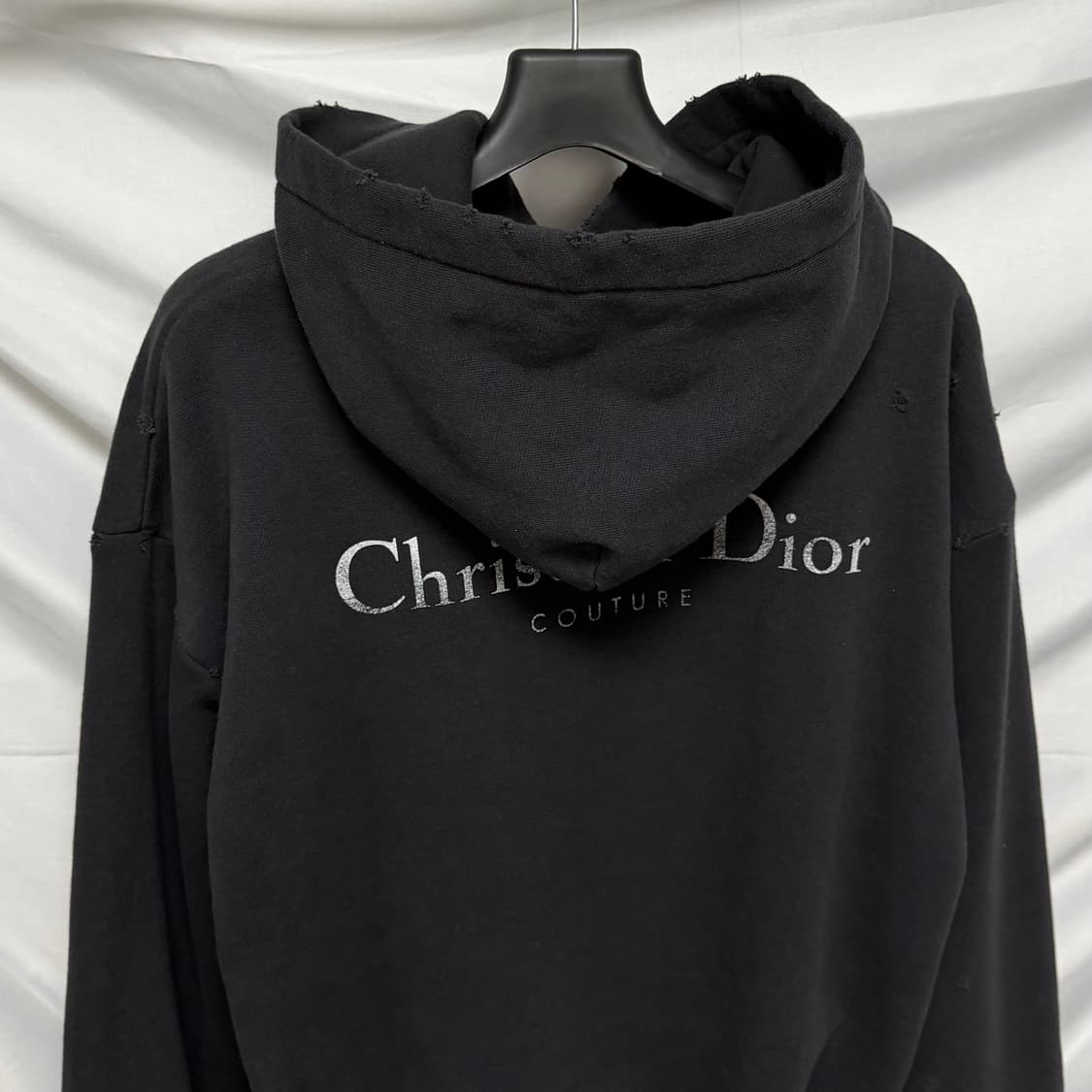 [S+급/오버핏M] 디올 꾸뛰르 백로고 후드티 블랙 상품이미지2