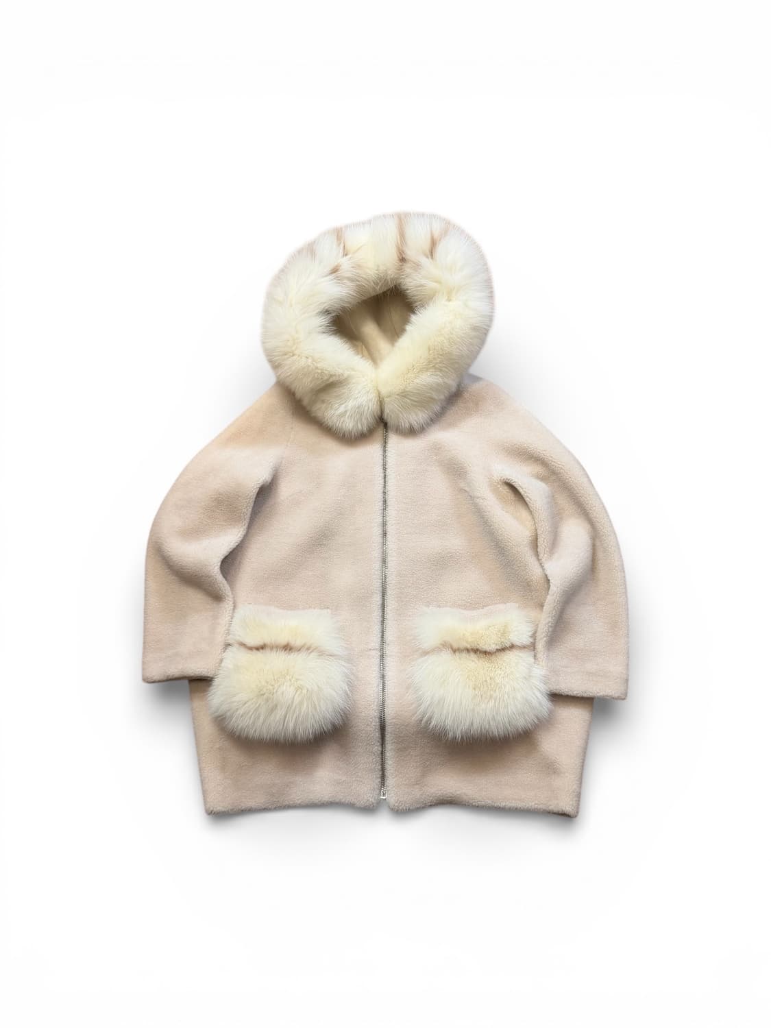 A&D 아뜰리에 천연 양털 후드 사가 폭스퍼 코트 상품이미지1