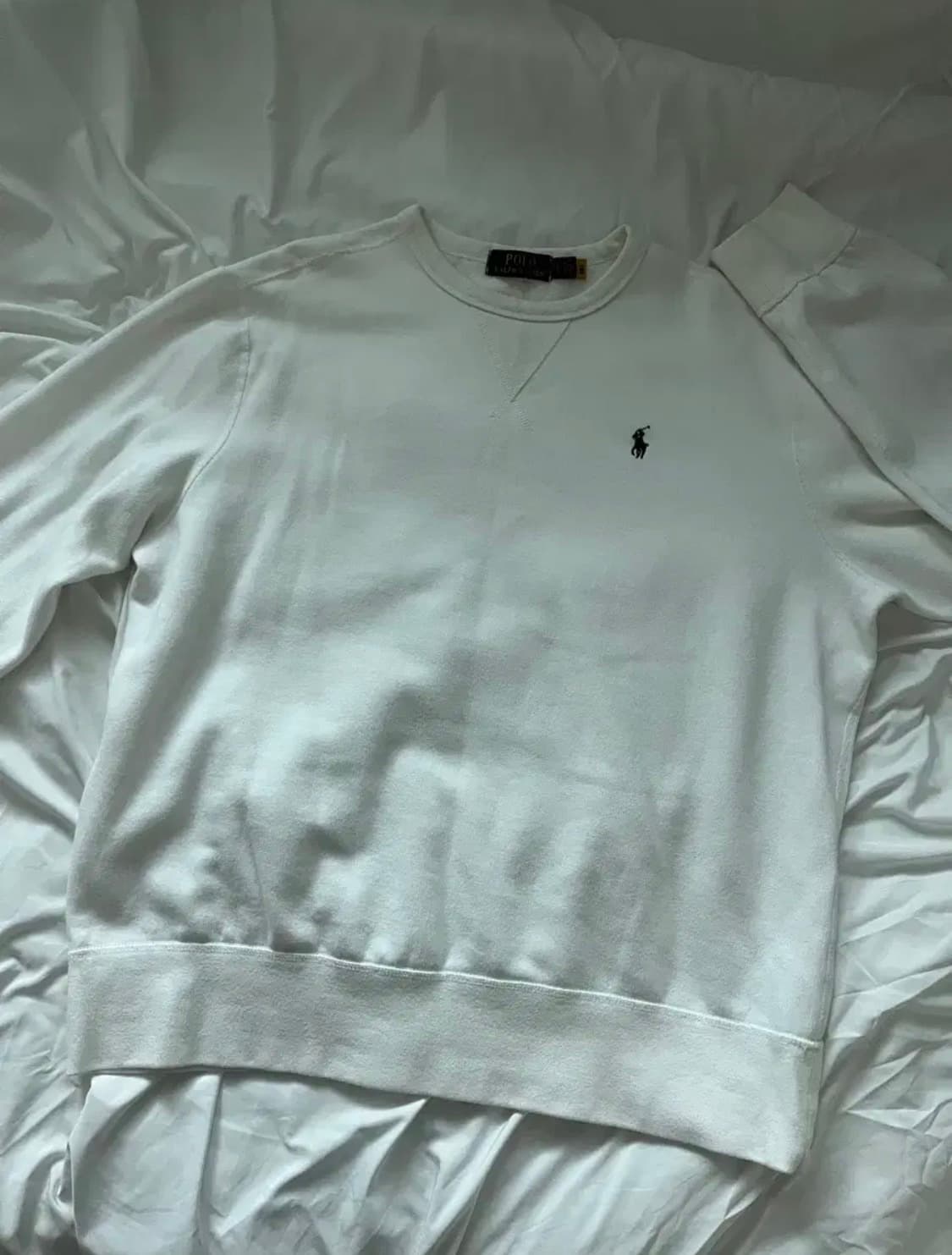 폴로 랄프로렌 정품 화이트 기모 맨투맨 상품이미지1