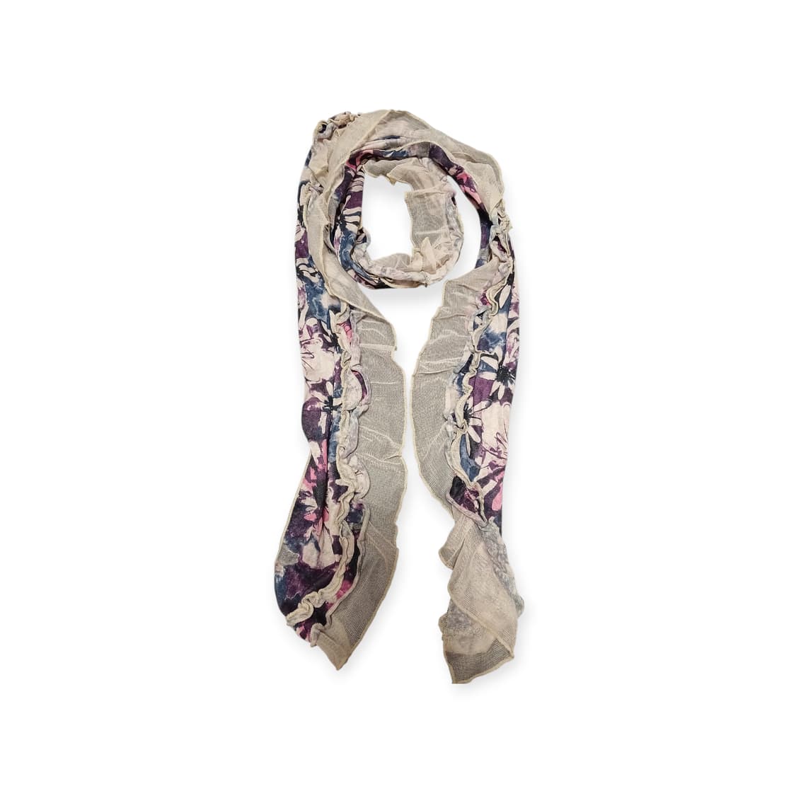 모리걸 레이스 퍼플 플라워 스카프  상품이미지1