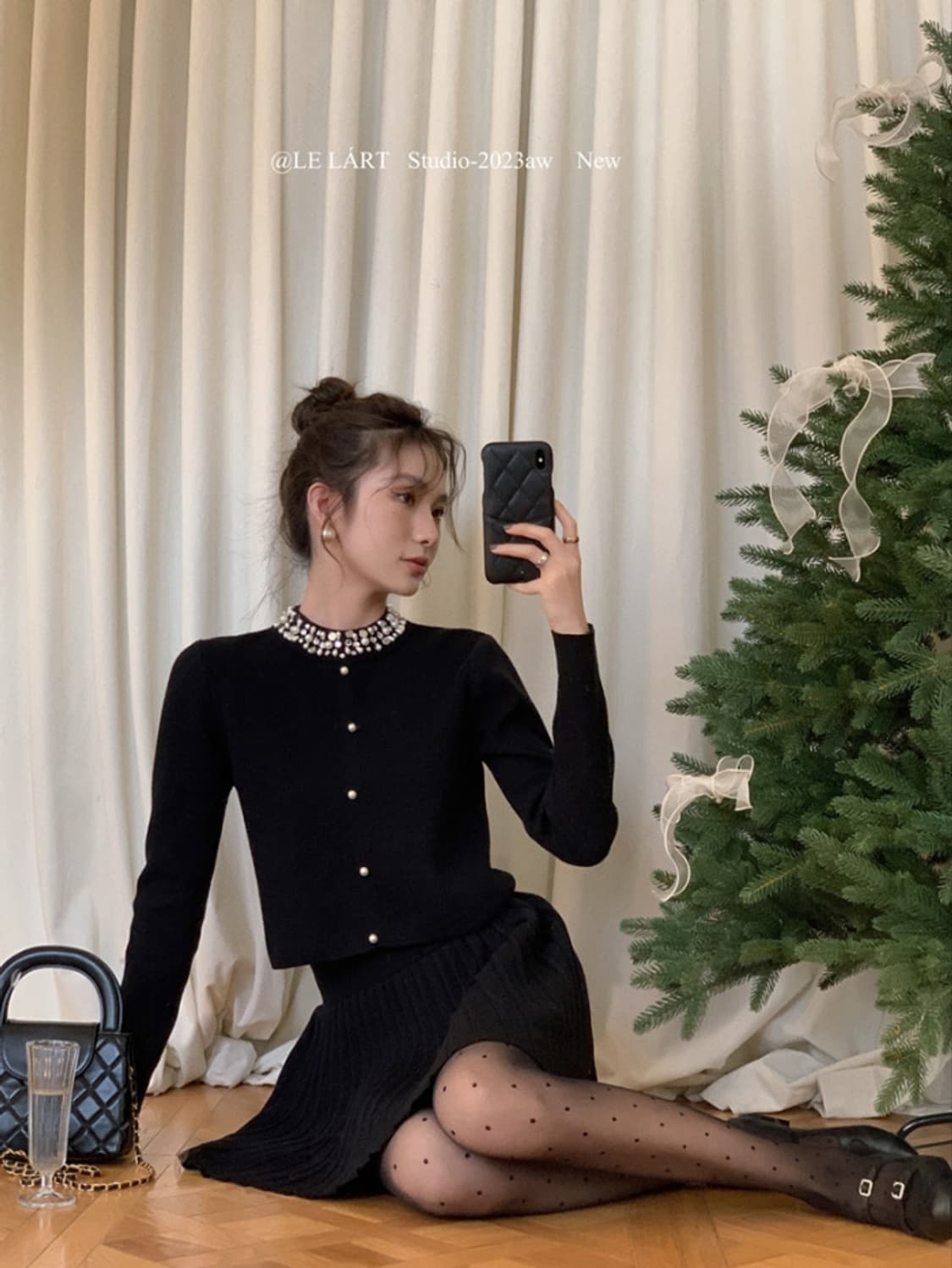 LELART 연말 진주 비즈 니트 [새상품] 상품이미지8