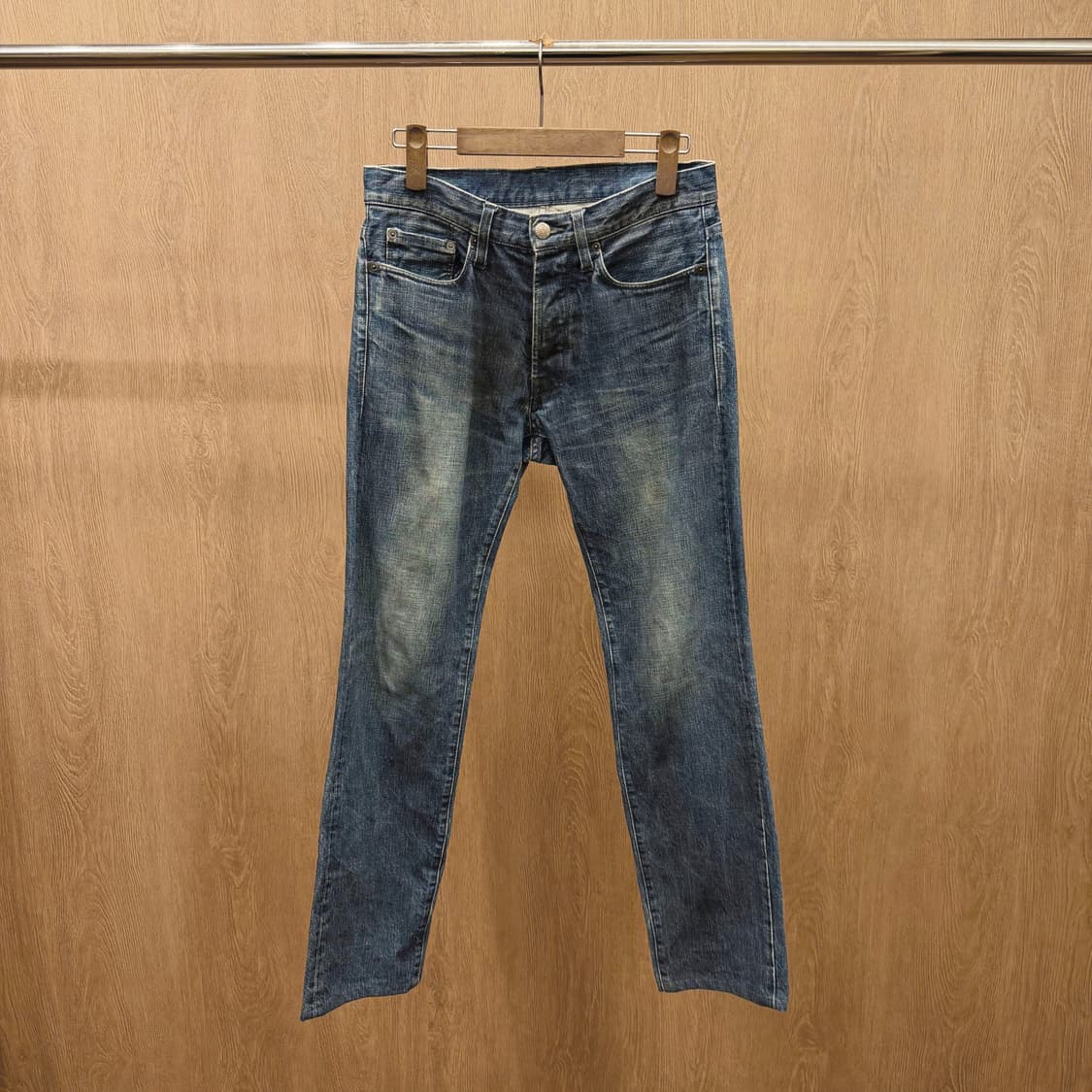 헬무트랭 데님 팬츠 빈티지 워싱 디테일 슬림 스트레이트핏 블루 상품이미지2