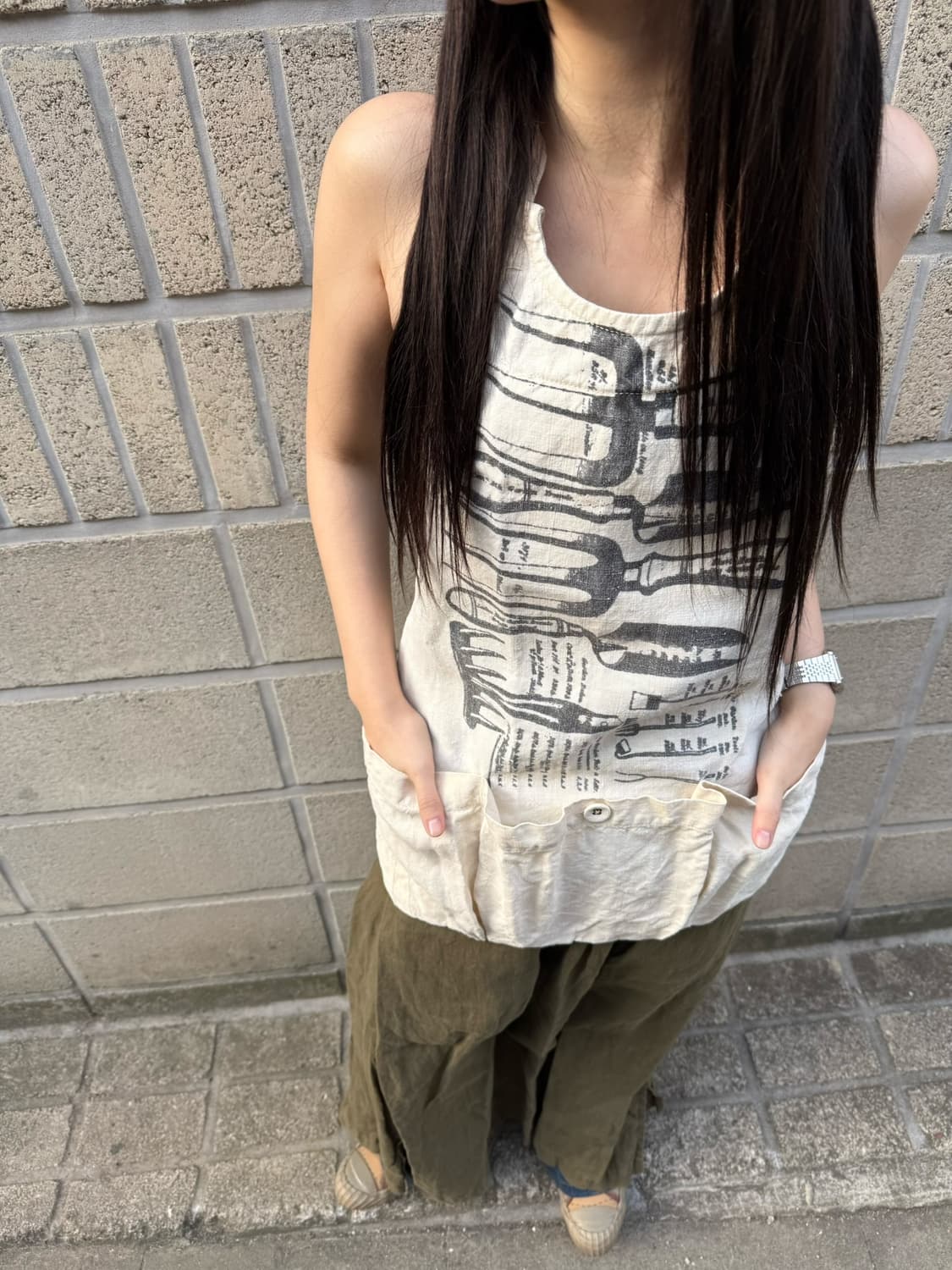 캐피탈 멀티 포켓 디테일 에이프런 상품이미지1