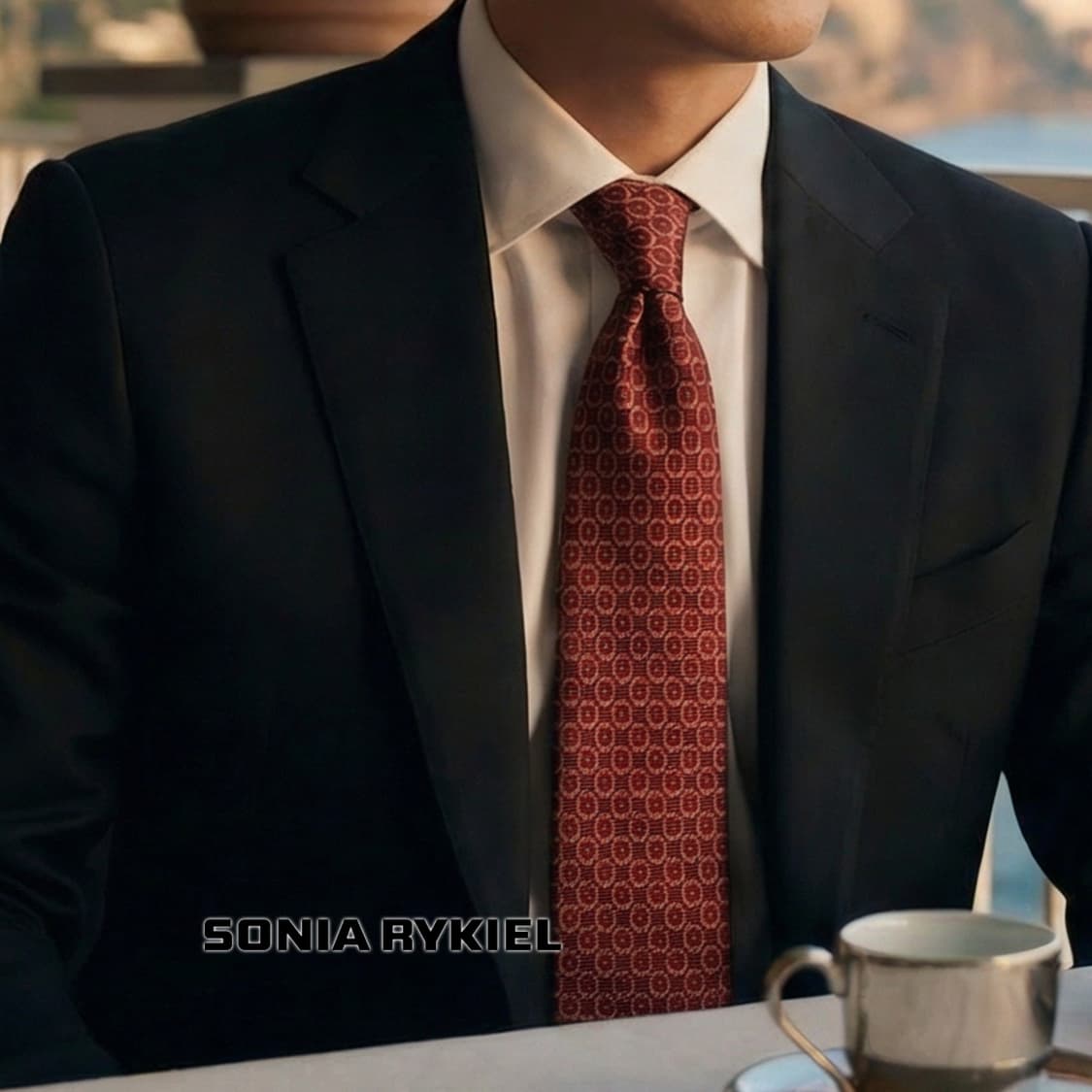 소니아 리키엘 실크 레드 패턴 넥타이 9.7cm A+등급 A19314
 상품이미지1