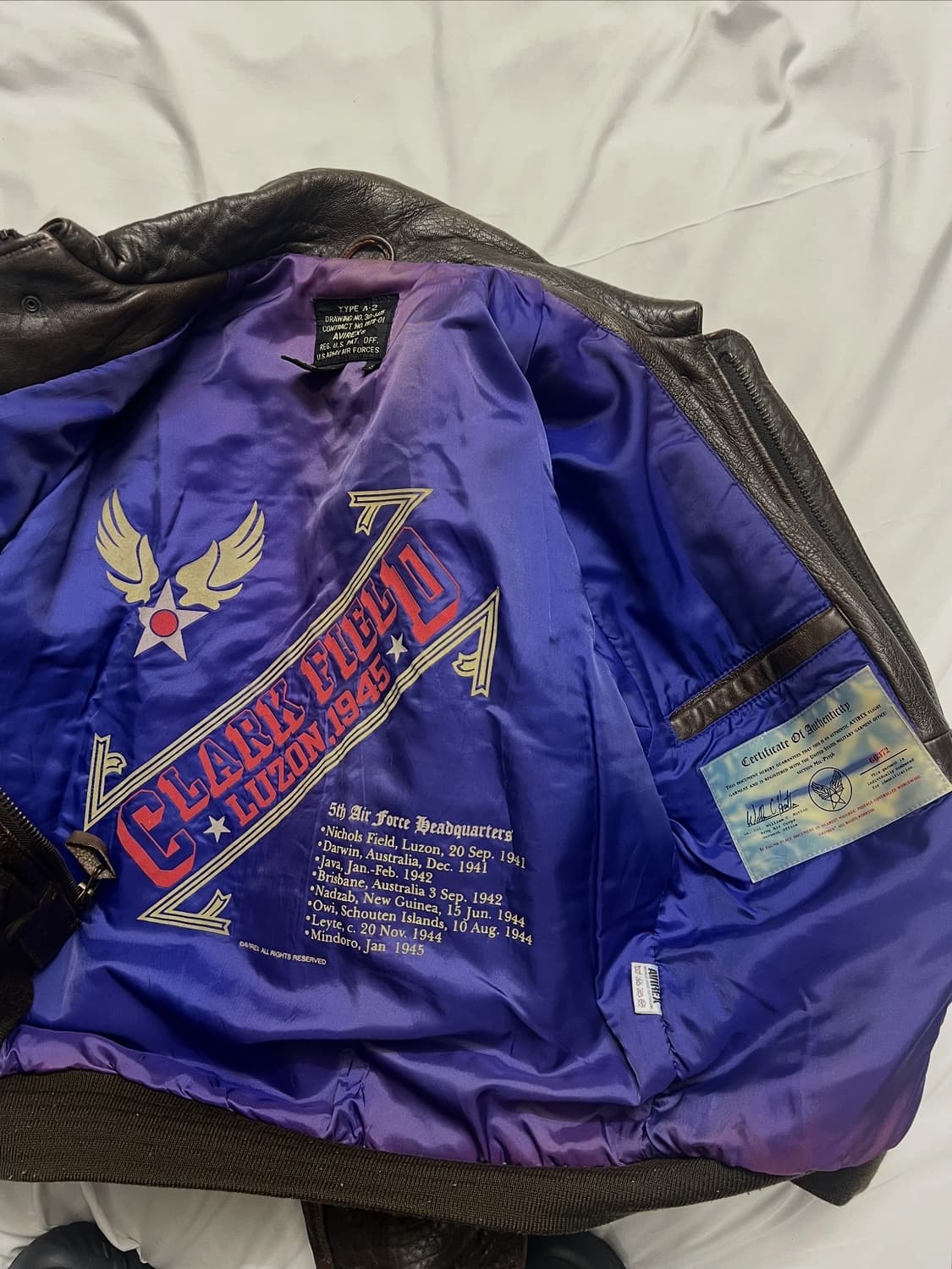 아비렉스 A-2 가죽자켓 상품이미지6