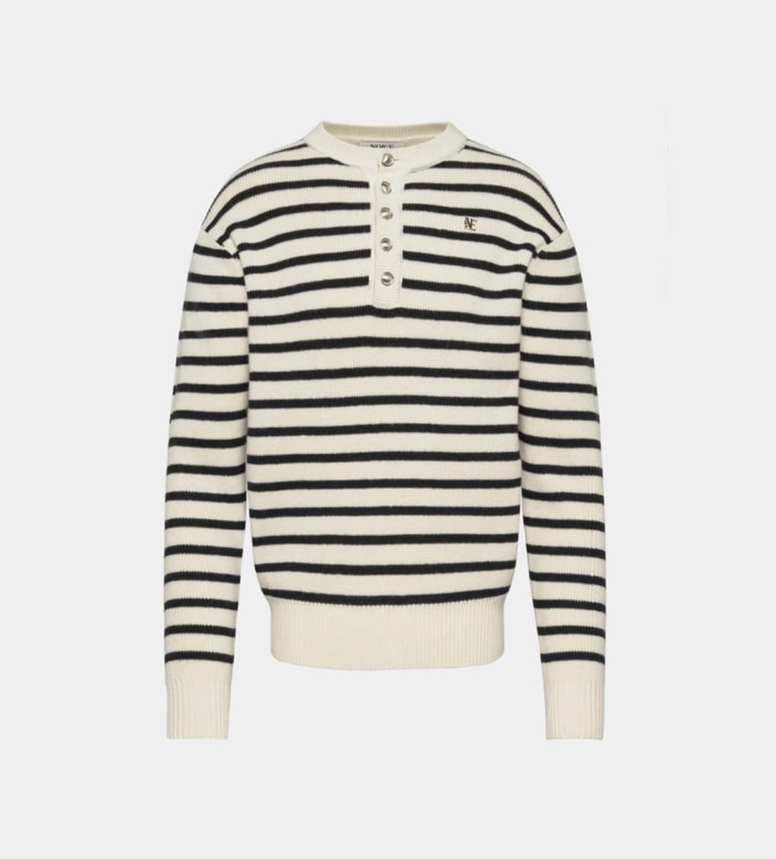 [새상품] 노이스 울 헨리넥 스트라이프 니트 L사이즈 상품이미지2