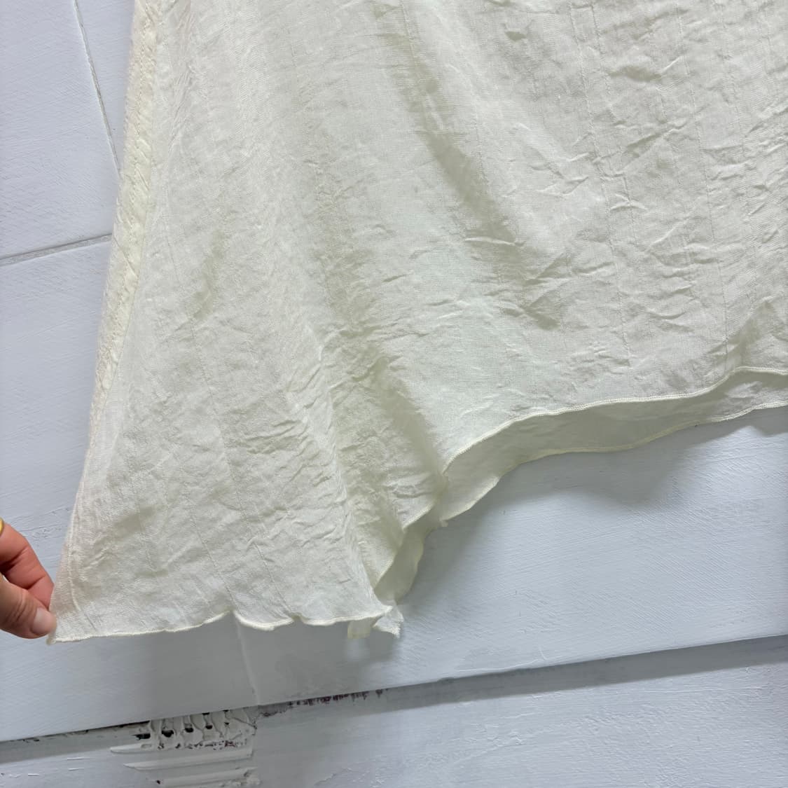 아이보리 크리즈 언발 프릴 슬리브리스 JPN 상품이미지3