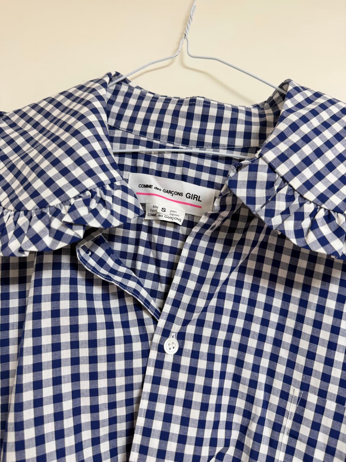 꼼데가르송 체크 빅 카라 셔츠 상품이미지3