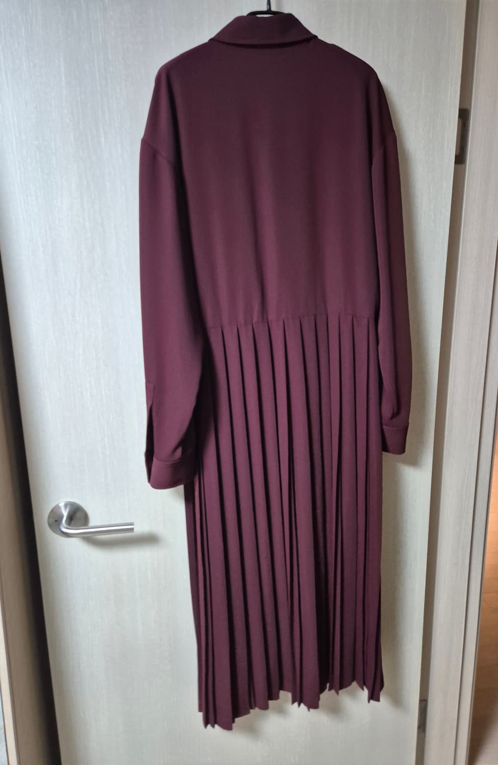 로우클래식 플리츠 원피스 드레스 버건디 m 셔츠원피스 상품이미지4