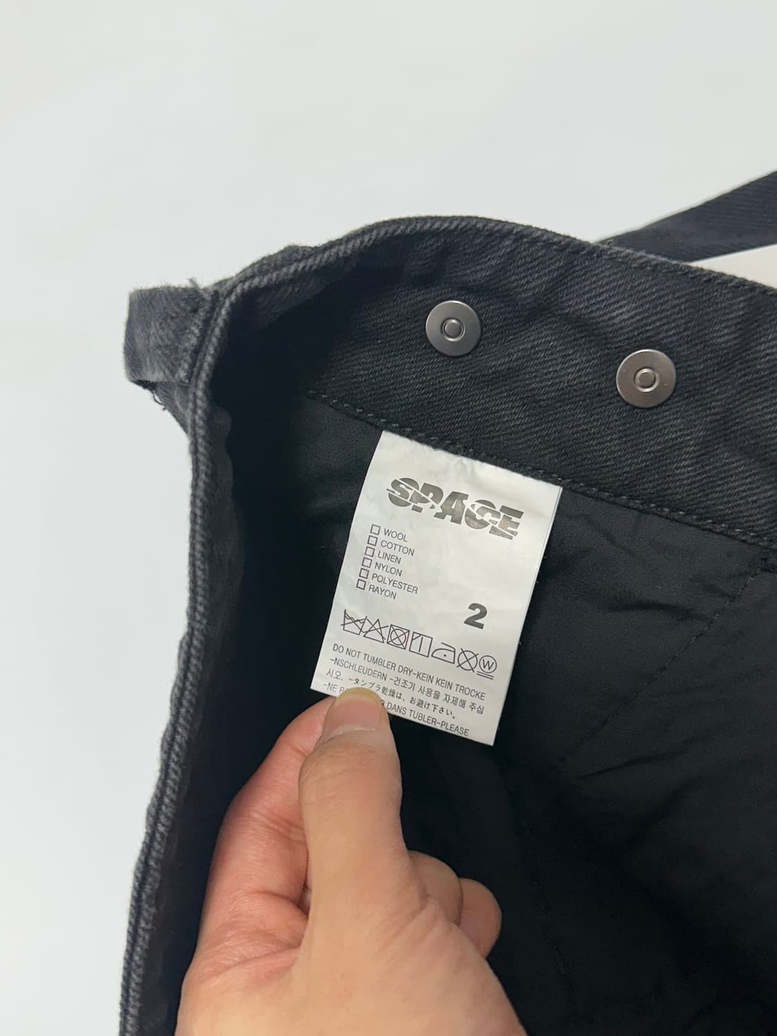 space 빈티지 블랙 워싱 카고팬츠 상품이미지10